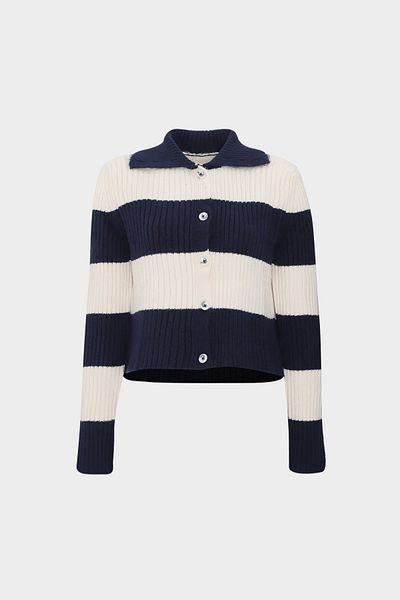 Açelya Okcu Selanik Knit Polo Neck Κοντή γυναικεία πλεκτή ζακέτα