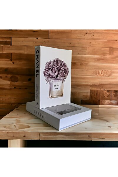 NARİBA Chanel no5 & Cereal Dekoratif Kitap Kutu 2’li Set