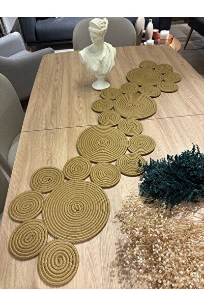 MaVaux Saturn Runner Natural Jute, Patterned, Wicker, Placemat, Table, Coffee Table Cloth Runner 30x125