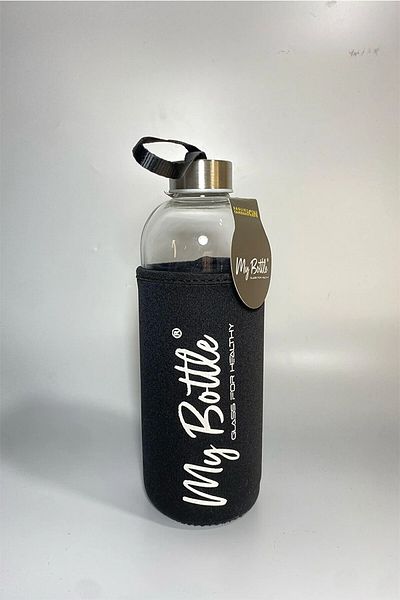 Mutfak Köşesi Healthy Glass Water Bottle 1000 ml Water Bottle, 1lt Sports Water Bottle with Case