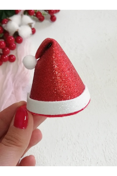 Toka Perisi Noel Baba Şapkası Klipsli Toka, Yılbaşı Tokası