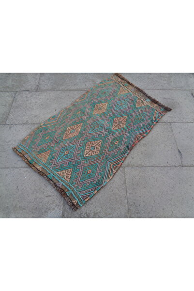 ŞAHMERDANOĞLU El Örmesi Enfes Küçük Kilim, Nakışlı Yörük Cecimi 90 x 57 Dekor...