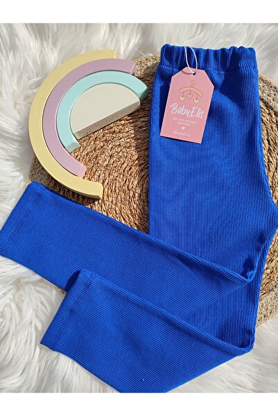 Babyelisco Saks mavisi düz paça çocuk tayt