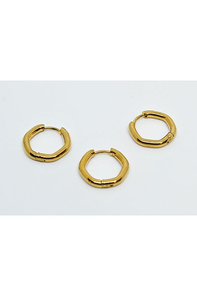 RAHAN TAKI Gold 3-Piece Pentagonal Earrings - Stainless Steel Earrings, 316L Steel