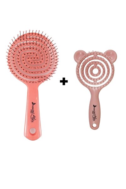 nascita Pink Pro Τρισδιάστατη Οβάλ Βούρτσα Μαλλιών 02 & Pro Τρισδιάστατη Παιδική Βούρτσα Μαλλιών Πορτοκαλί