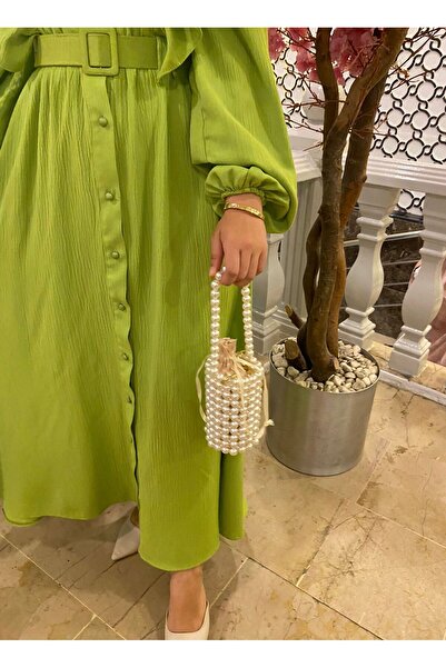 SAMSA İnci Silindir Çanta Boncuk çanta incili çanta