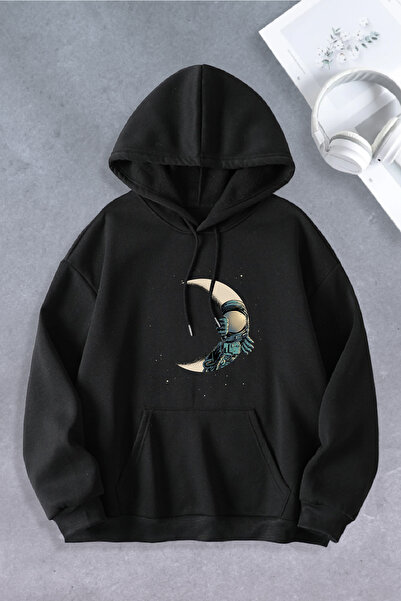 Ciel Lune Hanorac oversize, unisex, pentru bărbați, model Moon Astronaut