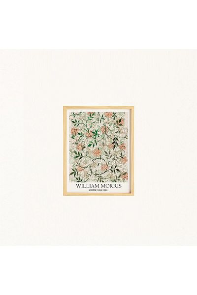 Ayışığı Dizayn Set de pictură unică William Morris Jasmine cu cadru din lemn natural