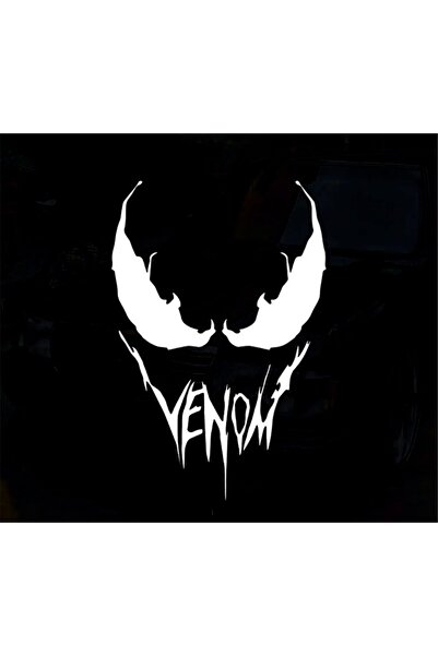BENİMSER REKLAM Venom Yazılı Sticker Araba, Motorsiklet, Kask, Laptop, Cam Sticker 24 x 16 Cm