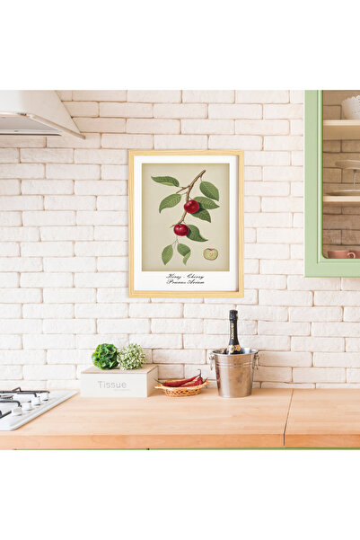 Ayışığı Dizayn Poster Vintage Bucătărie Fructe - Set Tavă De Perete Cadru Lem...