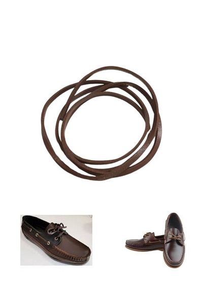 Shoes Comfort Leather Shoelaces, Timberland Dexter, Leather Laces Suitable for Shoes, 1 Piece BROWN - 100 cm