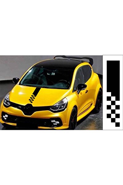 TSC Damalı Spor Kaput Şerit Stickeri Universal Kaporta araba stickeri