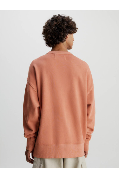 Calvin Klein Erkek Yuvarlak Uzun Kollu Günlük Turuncu Sweatshirt J30J324091-SEC