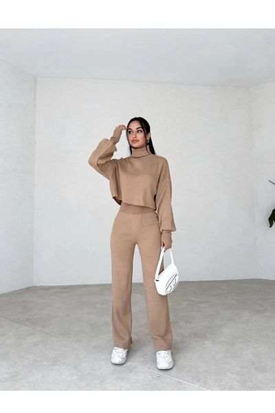 munora butik بدلة تريكو عالية الخصر باللون الأسود
