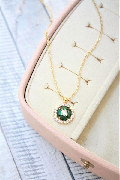 Neva GOLD PLATED FORCE CHAIN ROUND CUT KHAKI COLOR ZIRCON SINGLE STONE NECKLACE