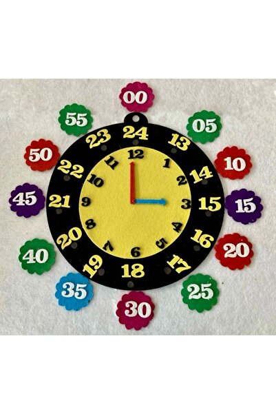 Aydede Oyunevi Mıknatıslı Saat Panosu Keçe İlkokul Sınıf Panosu 1. sınıf 2.sınıf