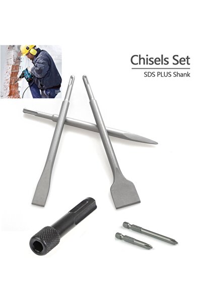 Depolife Beton Kırma Delme Raspalama Sds Plus Hilti Uç Seti Bits Vidalama Adaptörü Ve Uc Keski Murc Takımı