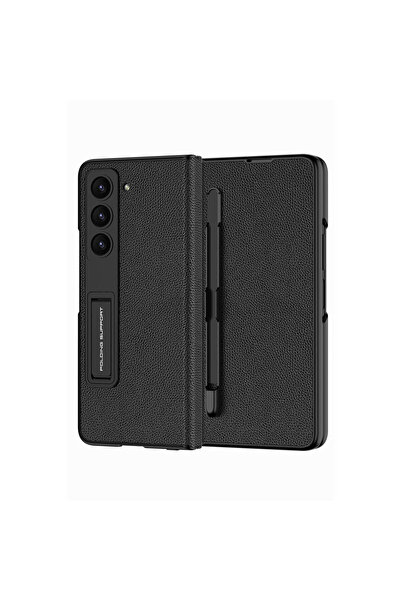Rivor Samsung Galaxy Z Fold 5 Kılıf Kamere Çıkıntılı Standlı Kalem Bölmeli De...