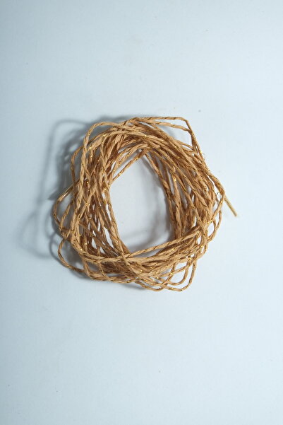 Eskişehir hobi sanat 2 METERS SILVERY PACKING THREAD PAPER THREAD DECORATIVE THREAD LIGHT BROWN COLOR