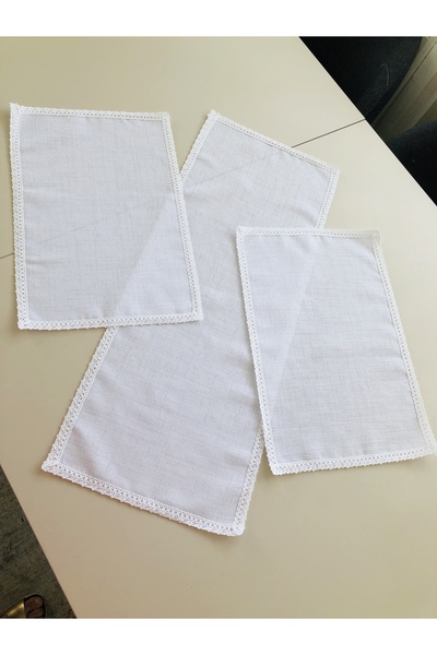 İpekce kanavice 3 parça işlenebilir linen kumaş servis-oda takımı