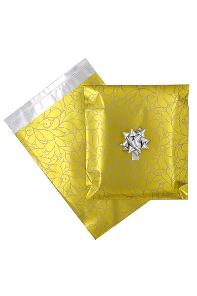 reprodesign 30X45 Luxury Gold Patterned Metalized Gift Package 10 Pieces