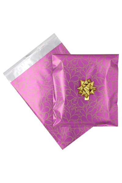 reprodesign 30X45 Luxury Pink Patterned Metalized Gift Package 10 Pieces