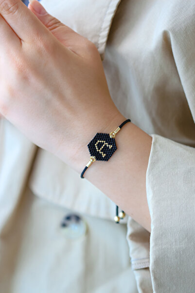 Kübüşün Atölyesi Ka-001 Miyuki Harf Bileklik - El Yapımı - Altın Kaplama - A ...