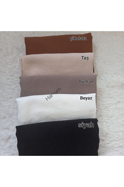 Trablus Hijab Women's Cotton Jazz Shawl Model - Set of 5 Chocolate, Stone, white, smoke, black