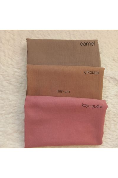 Trablus Hijab Women's Cotton Jazz Shawl Model-Set of 3