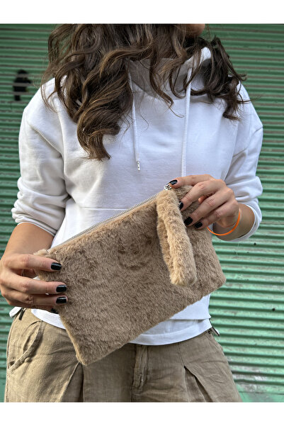 Simfa Дамска плюшена/мечтана чанта с цип и подплата