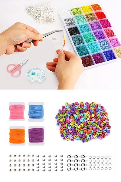 Hobimos 24 Compartment Sand Bead Jewelry Design Hobby Bead Set Box