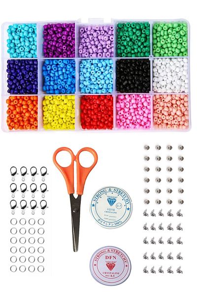 Hobimos 06 Sand Beads Jewelry Making Set Box in 15 Compartments Box
