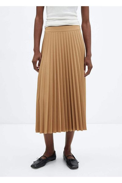 MANGO Woman Πλισέ midi φούστα