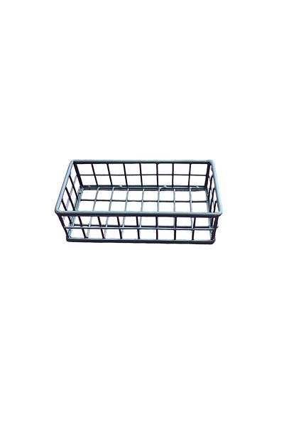GO DEKOR Asortik (20X10) - Flat, Multi-Purpose, Decorative Single Small Rustic Wire Basket