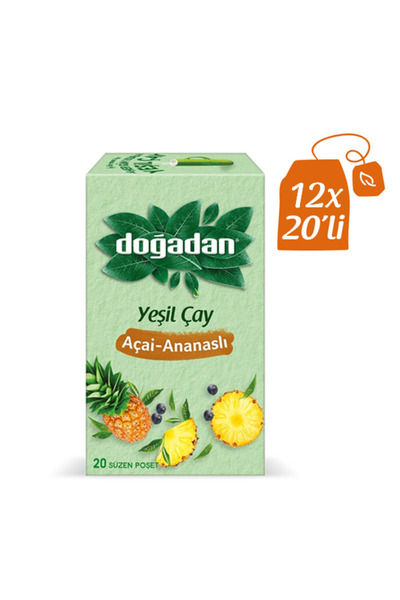 Doğadan Yeşil Çay Açai Ananaslı 20li x 12 paket (1 koli)