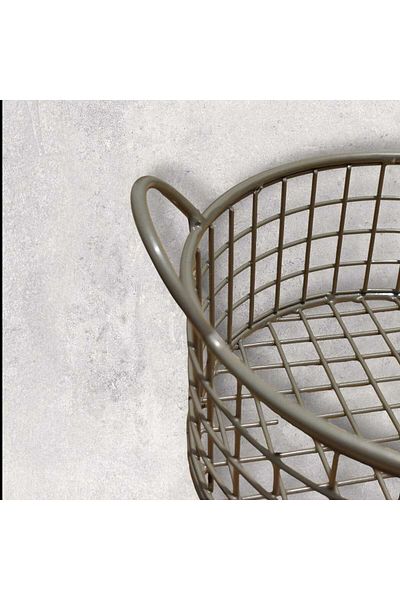 GO DEKOR Cute Round Metal Bread Basket - Multi-Purpose, Black