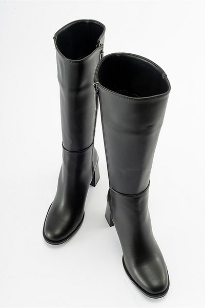 LuviShoes MARANTA Černé dámské kozačky na podpatku