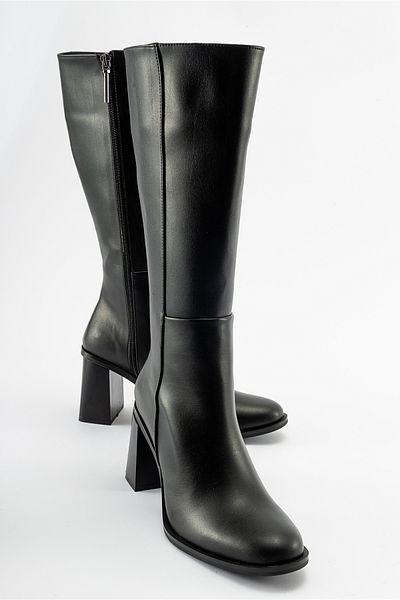 LuviShoes MARANTA Černé dámské kozačky na podpatku