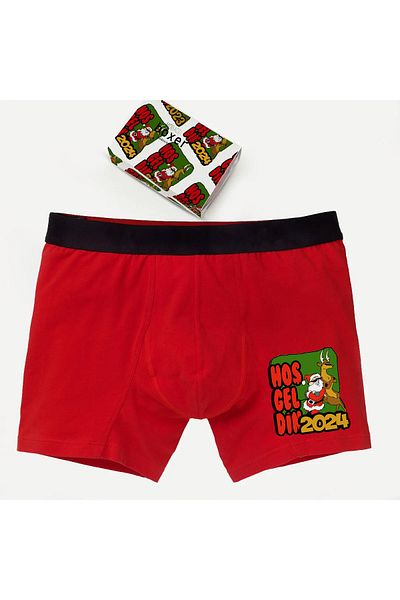 modacix Men's New Year's Gift Boxers with Deer - Welcome 2024 Design Boxed