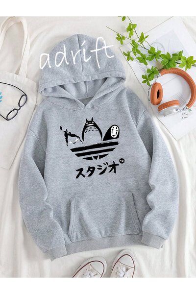 Adrift Unisex Oversize kroj Sa kapuljačom Kengur džep Adiharajuka Štampano