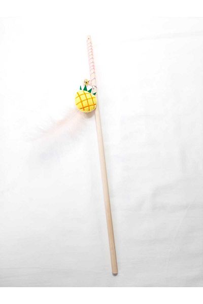 Be Cat Cat Fishing Rod with Plush Pineapple Toy and Bells, Furry