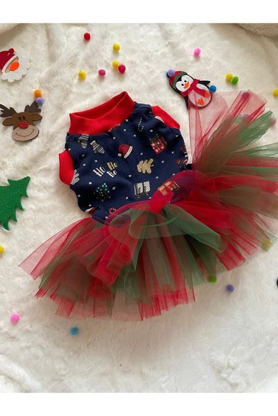 Barneystore Cat Dog Christmas Christmas Tutu Dress