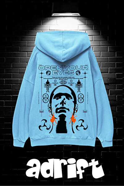 Yasolin Hanorac unisex supradimensionat cu glugă și buzunar cangur, imprimat,...