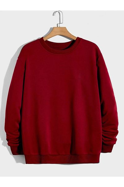 Mad&Calf Ανδρικό φούτερ Basic Crew με λαιμόκοψη 3 κλωστών χωρίς ραβδώσεις