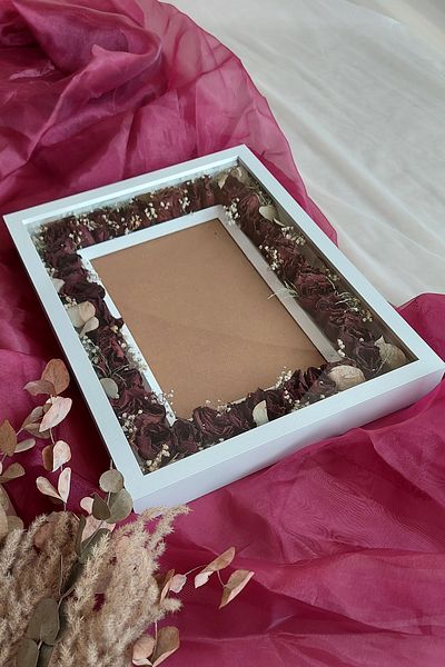 Verda Çerçeve Rama de amintiri de 30x40 cm cu trandafiri reali!