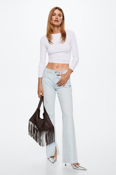 MANGO Woman Kirik Beyaz Jean