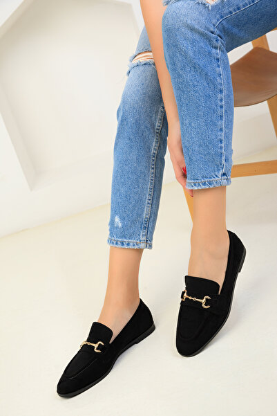 SOHO Black Suede Women's Casual Shoes 18585