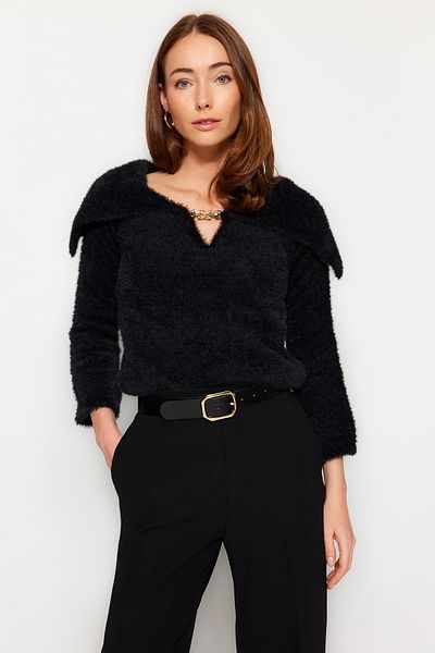 Trendyol Collection Чорний светр-пуловер TWOAW24KZ00741
