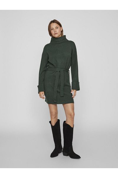 VILA Strickkleid Bindegürtel