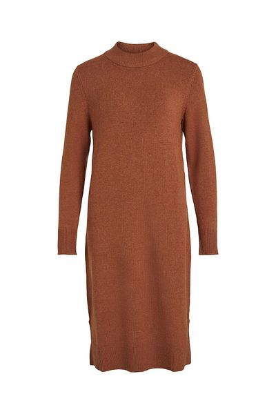 VILA Kleid in knielangem langärmeligem Rundhalsausschnitt